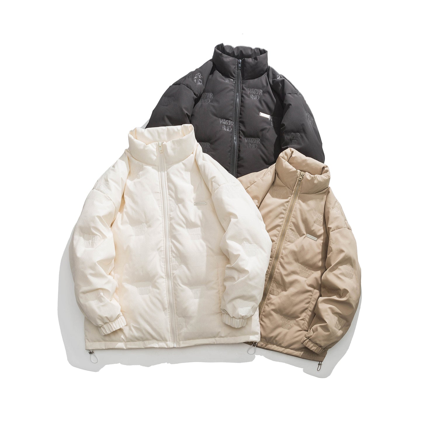 Stand Collar Cotton Coat Simple Solid Color Loose Casual Warm Flight Jacket