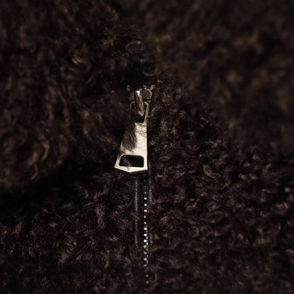 Women's collar long sleeved zipper faux fur jacket