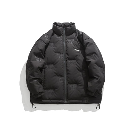 Stand Collar Cotton Coat Simple Solid Color Loose Casual Warm Flight Jacket