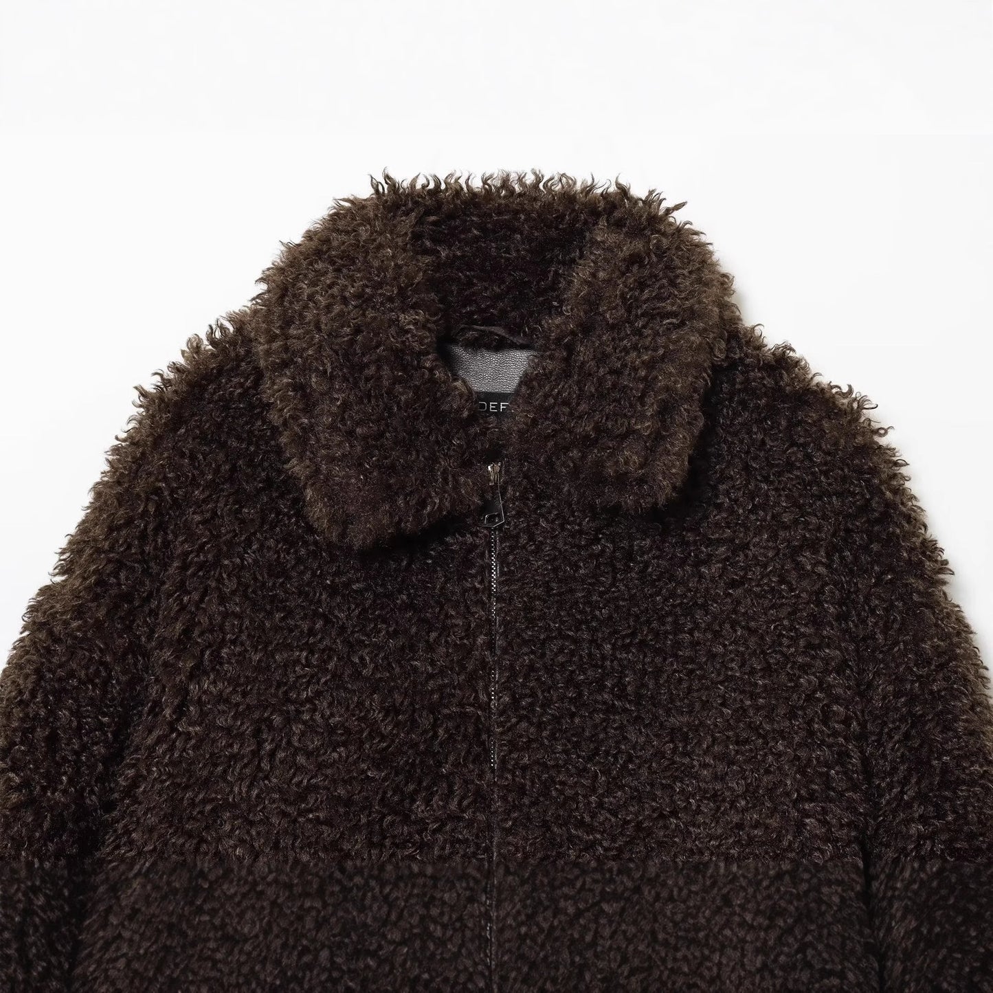 Women's collar long sleeved zipper faux fur jacket